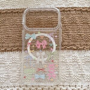 iPhone 17 pro Clear Pastel Bow Decorative Phone Case - Multicolor